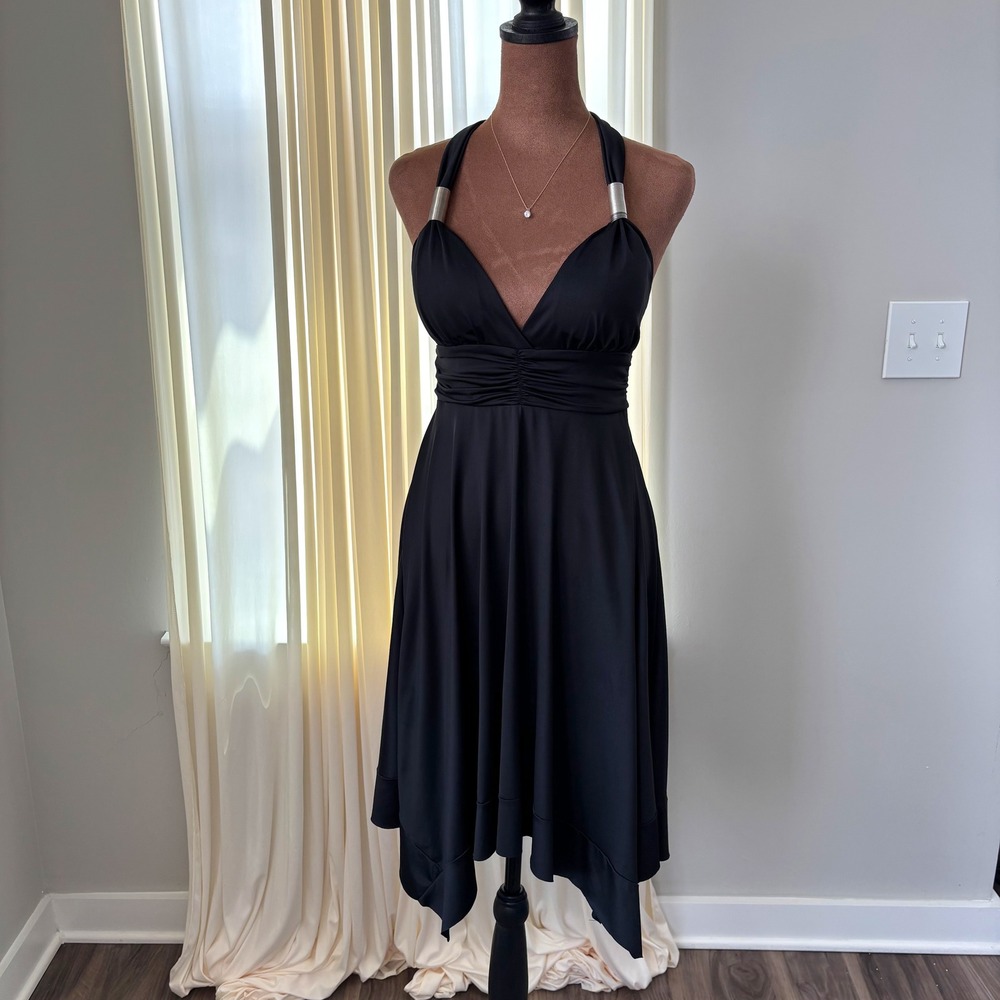 Y2K Vintage Paradise Halter Dress M Handkerchief Whimsigoth Clubwear Party Glam
